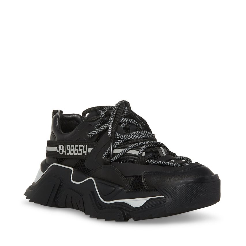 Black Steve Madden Power Women's Sneakers | PH 795816AO